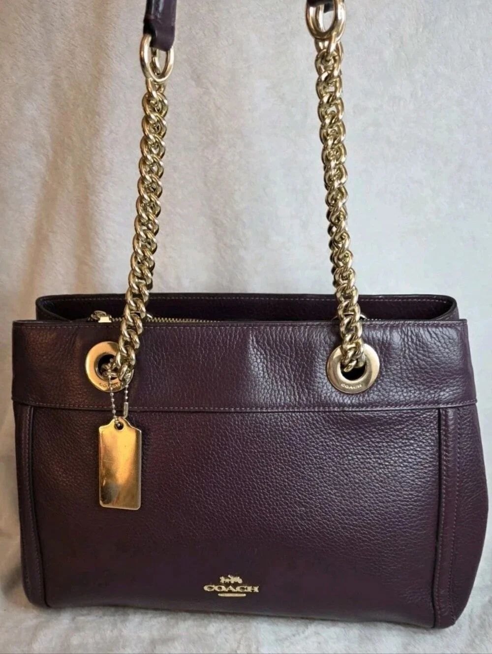 Authentic Coach Brooke Chain Carryall in Oxblood (Style F37796)